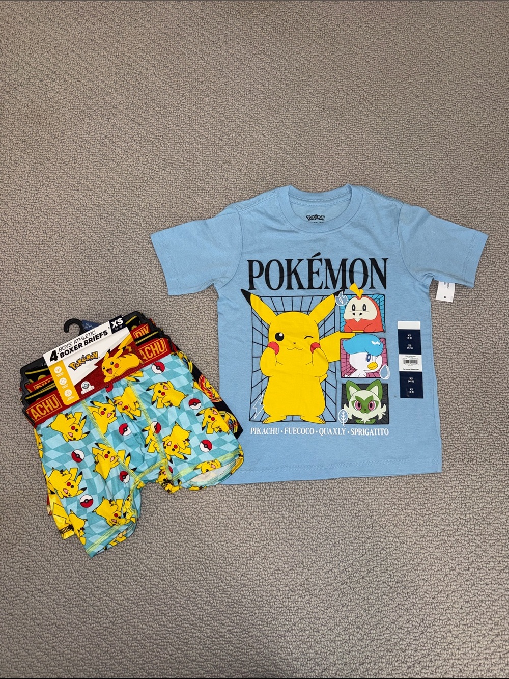 NWT Pokemon T-shirt and boxer briefs bundle